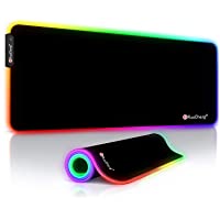 Los mejores  - RuoCherg Alfombrilla Gaming XL- RGB Alfombrilla de Ratón para Juegos LED Grandes 12 Modos de Iluminación Superficie…